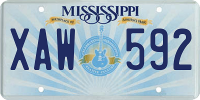 MS license plate XAW592
