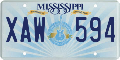 MS license plate XAW594