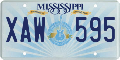 MS license plate XAW595