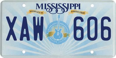 MS license plate XAW606