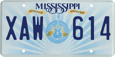 MS license plate XAW614