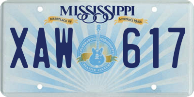 MS license plate XAW617