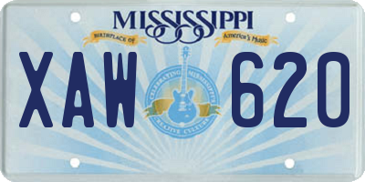 MS license plate XAW620