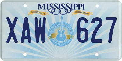 MS license plate XAW627