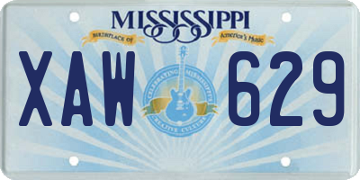 MS license plate XAW629