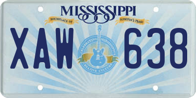 MS license plate XAW638
