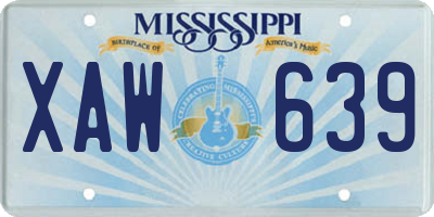 MS license plate XAW639