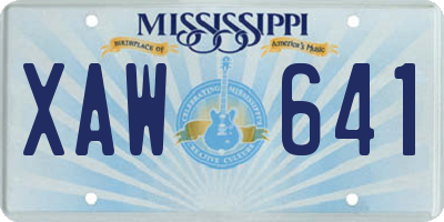MS license plate XAW641