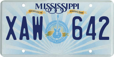 MS license plate XAW642