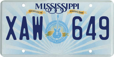 MS license plate XAW649