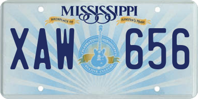 MS license plate XAW656