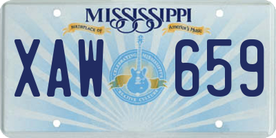 MS license plate XAW659