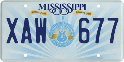 MS license plate XAW677