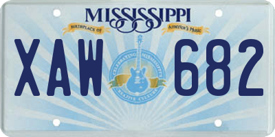 MS license plate XAW682