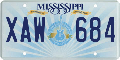 MS license plate XAW684