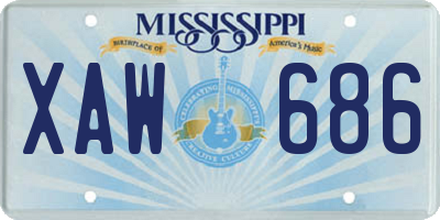 MS license plate XAW686