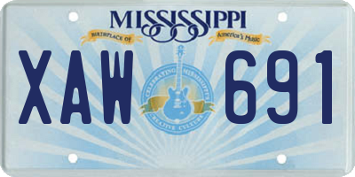 MS license plate XAW691