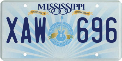 MS license plate XAW696