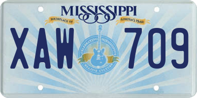MS license plate XAW709