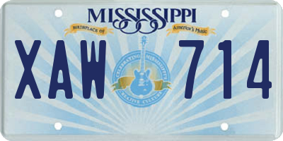 MS license plate XAW714