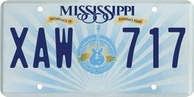 MS license plate XAW717