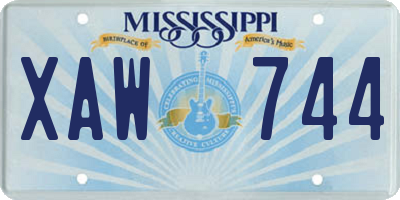 MS license plate XAW744
