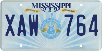 MS license plate XAW764