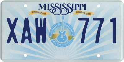 MS license plate XAW771