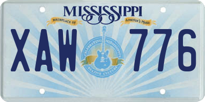 MS license plate XAW776