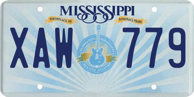MS license plate XAW779