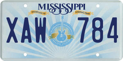 MS license plate XAW784