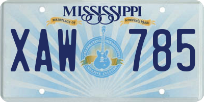 MS license plate XAW785