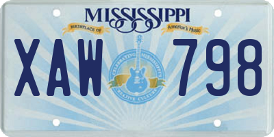 MS license plate XAW798