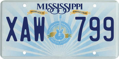 MS license plate XAW799