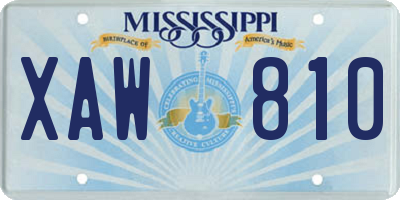 MS license plate XAW810
