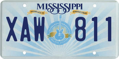 MS license plate XAW811