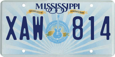 MS license plate XAW814