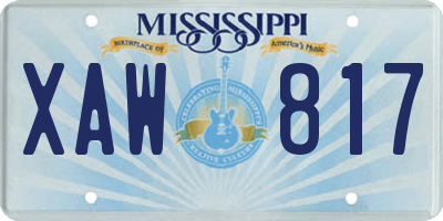 MS license plate XAW817