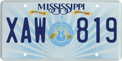 MS license plate XAW819