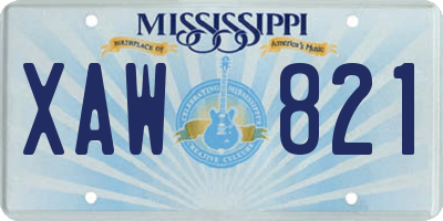 MS license plate XAW821