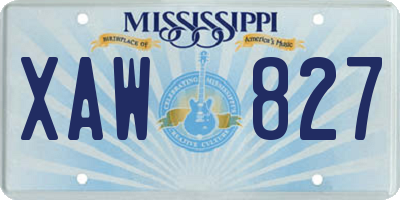 MS license plate XAW827