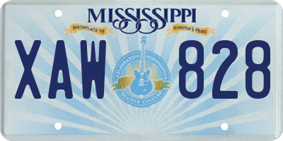 MS license plate XAW828