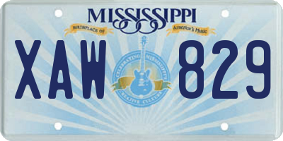 MS license plate XAW829