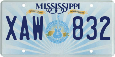 MS license plate XAW832