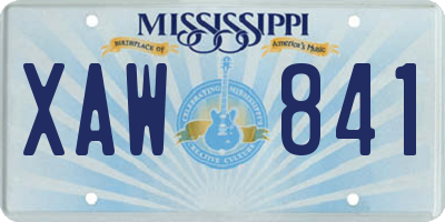 MS license plate XAW841