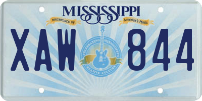 MS license plate XAW844