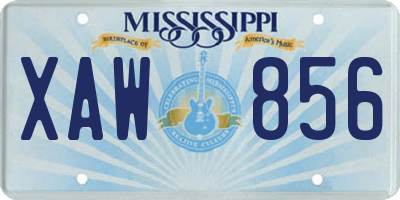 MS license plate XAW856