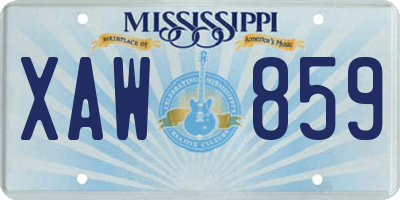 MS license plate XAW859