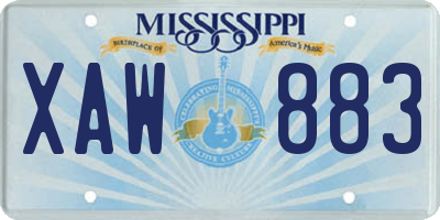 MS license plate XAW883