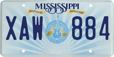 MS license plate XAW884
